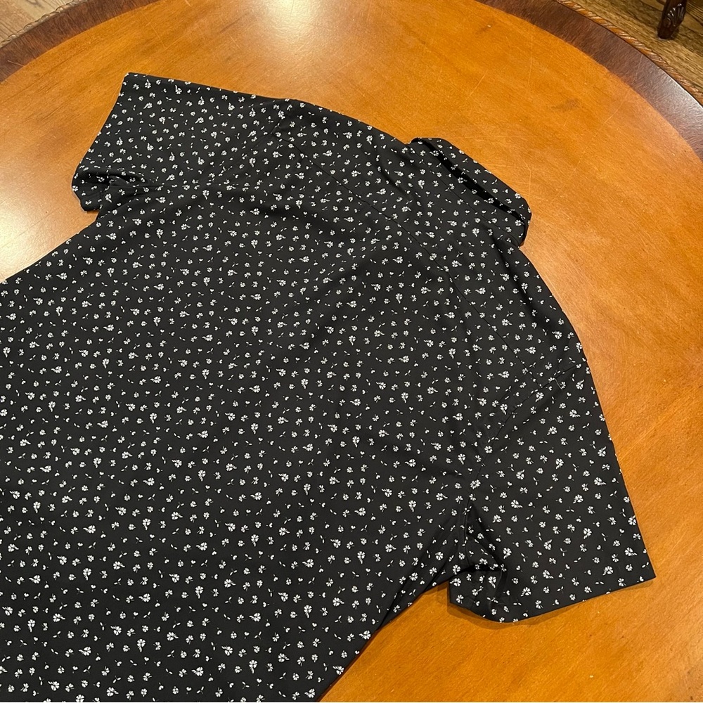 Bonobos Tech Floral Short Sleeve Performance Button-Up Shirt Black Floral XXL - Picture 11 of 16